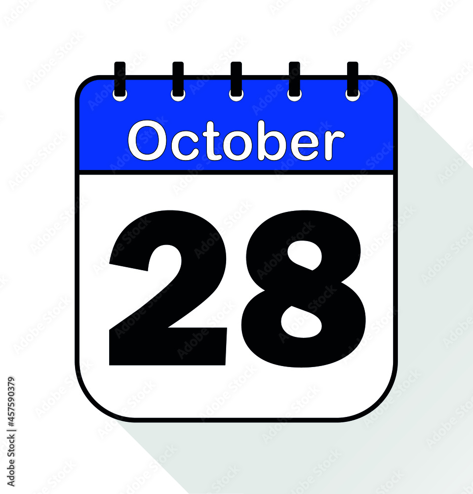 October day 28 blue - Calendar Icon - Vector Illustration October day 28 blue - Calendar Icon - Vector Illustration