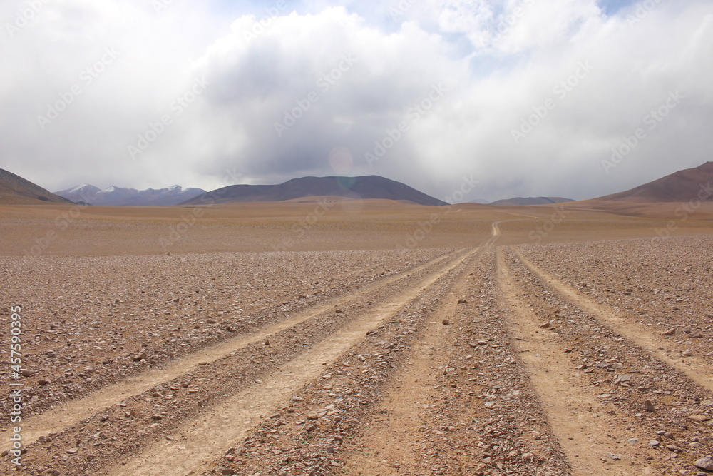 Desert Road in amazing landscape Desert Road in amazing landscape