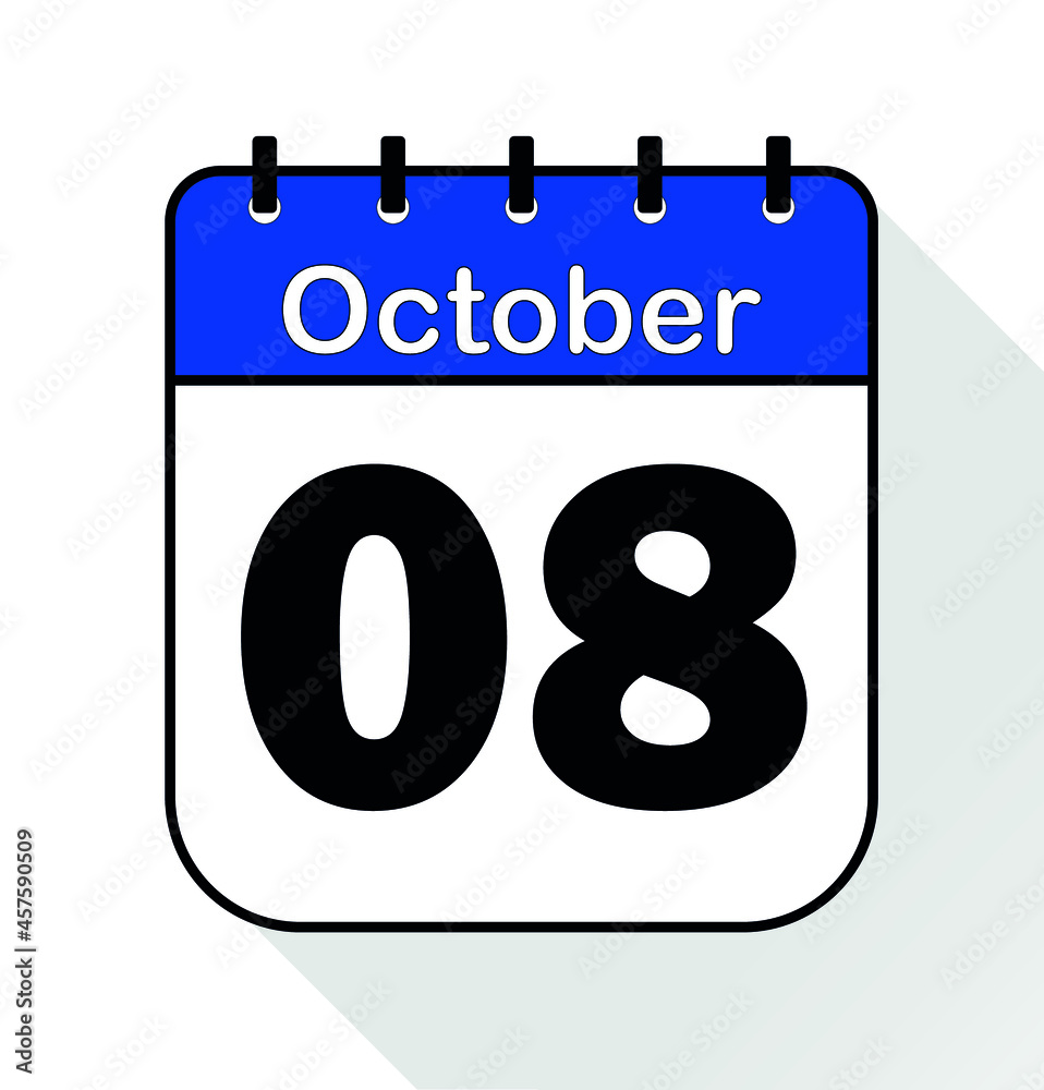 October day 8 blue - Calendar Icon - Vector Illustration October day 8 blue - Calendar Icon - Vector Illustration
