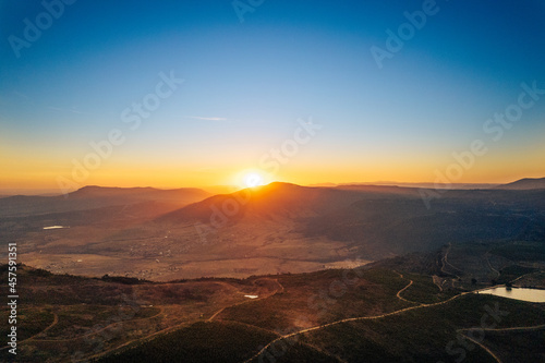 Amazing sunset over the mountains, in Hogsback, South Africa