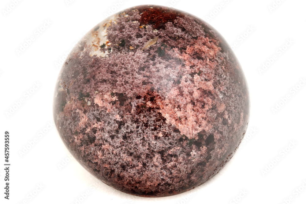 Macro mineral stone Quartz aquarium on a white background Macro mineral stone Quartz aquarium on a white background