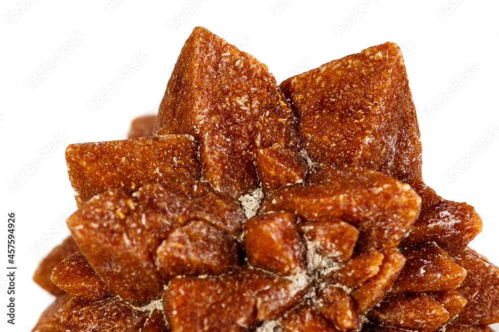 Macro mineral stone Ikaite on a white background Macro mineral stone Ikaite on a white background
