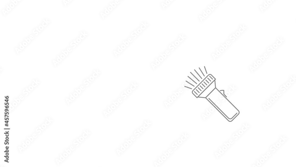 Flashlight icon animation best outline object on white background Flashlight icon animation best outline object on white background