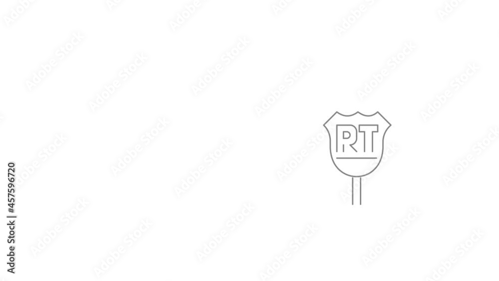 RT sign icon animation best outline object on white background RT sign icon animation best outline object on white background