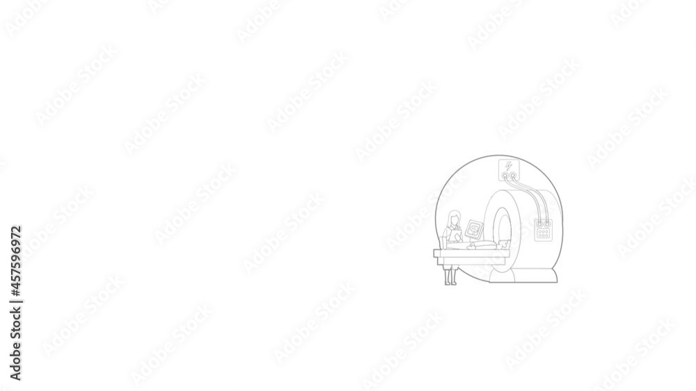 Tomography of human brain in hospital concept animation best outline object on white background Tomography of human brain in hospital concept animation best outline object on white background