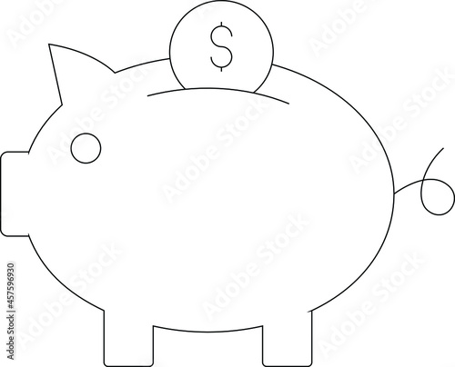 finance piggy bank and money