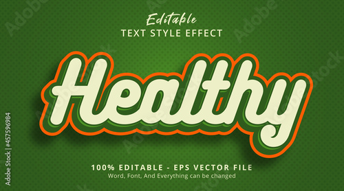 Editable text effect  Healthy text on green color combination style