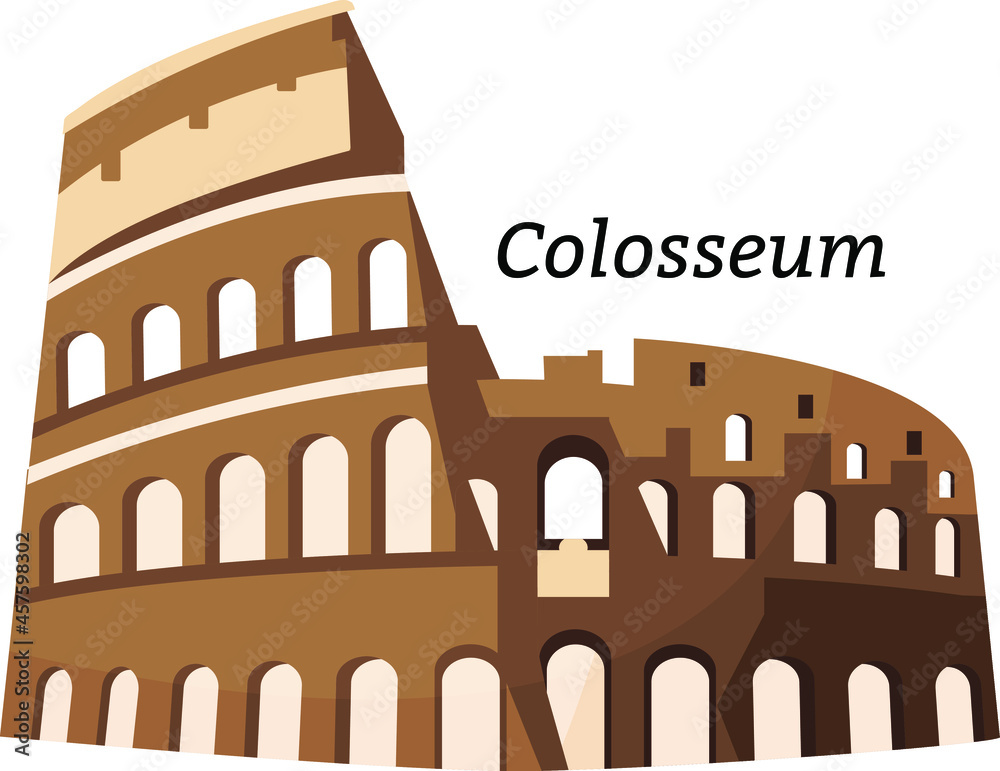 Naklejka premium Vector illistration - Colosseum. Italian. Famous landmark of italy. Amphitheatrum Flavium. Rome.