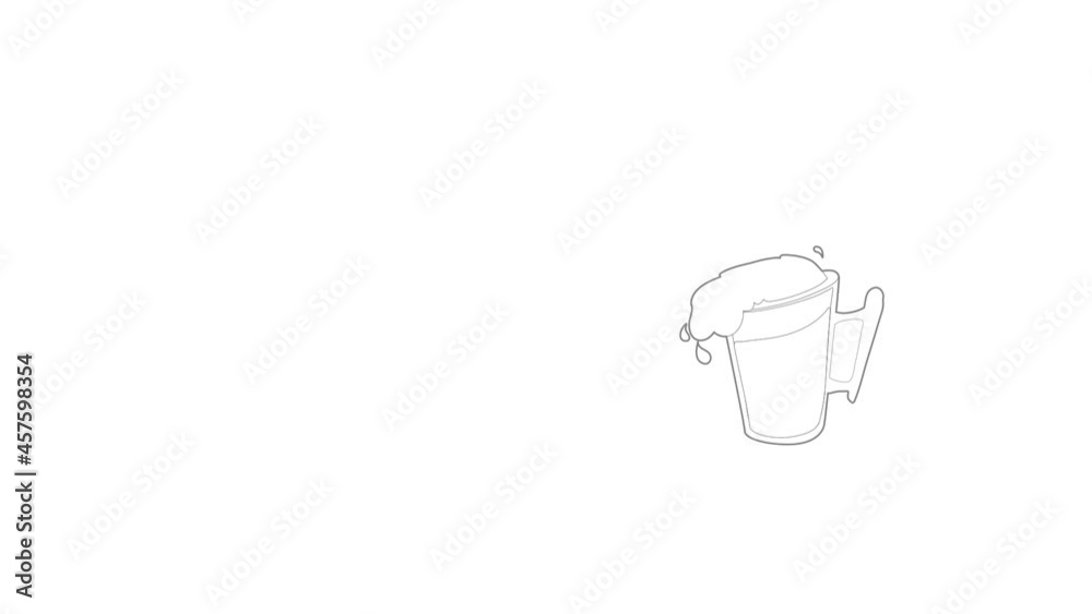 Beer icon animation best outline object on white background Beer icon animation best outline object on white background