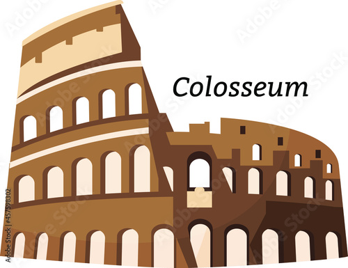 Vector illistration - Colosseum. Italian. Famous landmark of italy. Amphitheatrum Flavium. Rome. photo