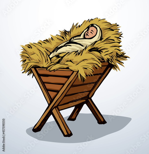 Newborn baby Jesus. Vector drawing
