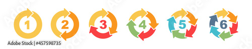 Circle arrow steps. Business presentation chart, diagram, graph. Work flow chart. Cycle process. Vector illustration.