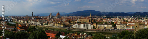 Panoramic Florence view on a cloudy day, Tuscany, Italy