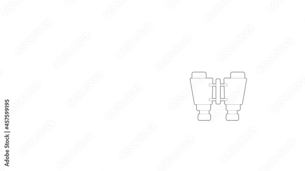 Binocular icon animation best outline object on white background Binocular icon animation best outline object on white background