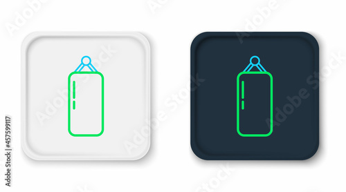 Line Punching bag icon isolated on white background. Colorful outline concept. Vector