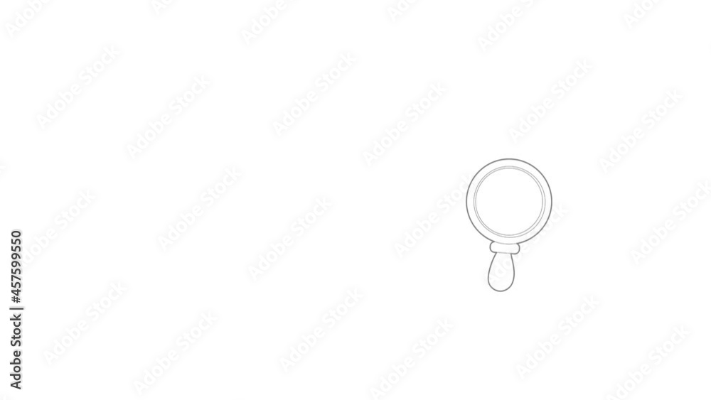 Magnifier icon animation best outline object on white background Magnifier icon animation best outline object on white background