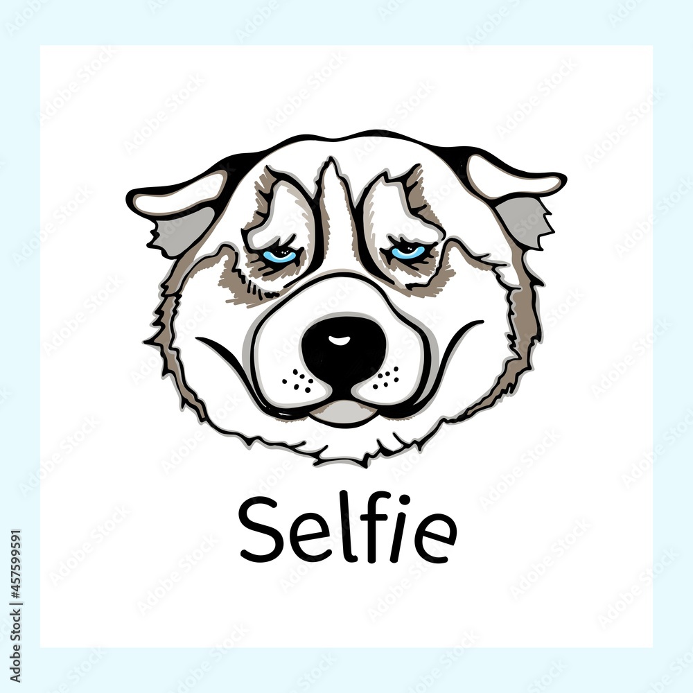 Hand drawn sketch style portrait of Husky isolated on white background. Vector illustration. Hand drawn sketch style portrait of Husky isolated on white background. Vector illustration.