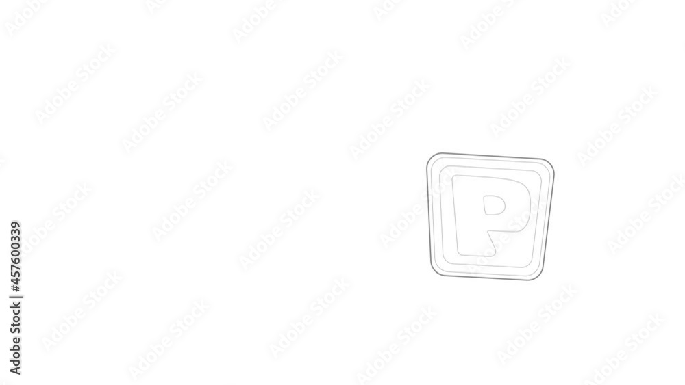 Parking road sign icon animation best outline object on white background Parking road sign icon animation best outline object on white background