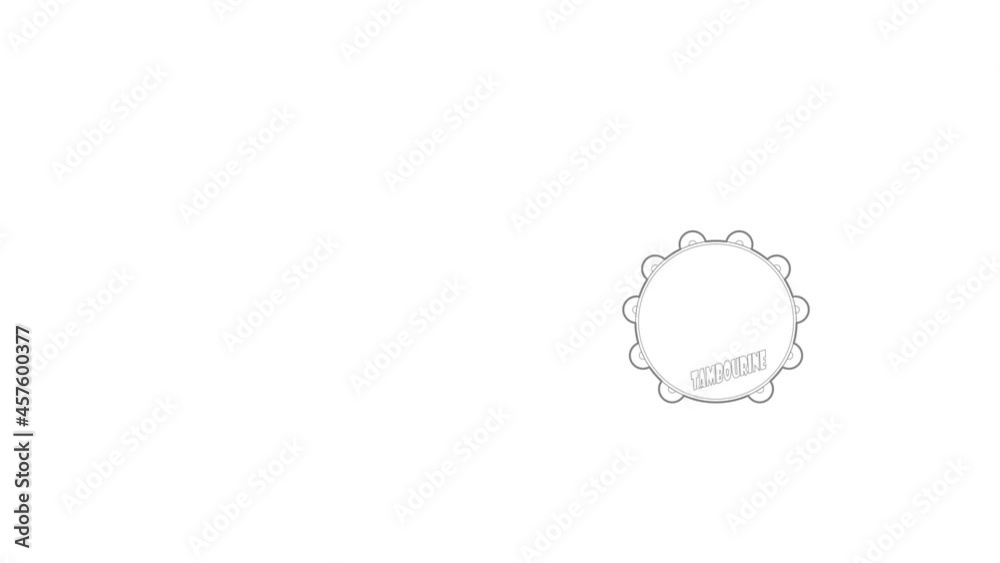 Tambourine icon animation best outline object on white background Tambourine icon animation best outline object on white background