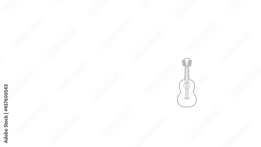 Guitar icon animation best outline object on white background Guitar icon animation best outline object on white background