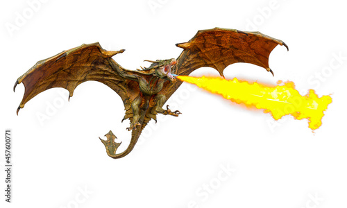 magic dragon spiting fire