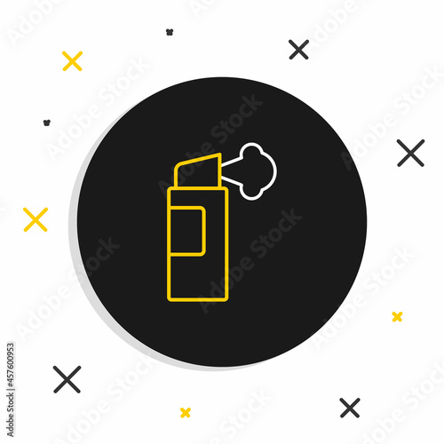 Line Pepper spray icon isolated on white background. OC gas. Capsicum self defense aerosol. Colorful outline concept. Vector