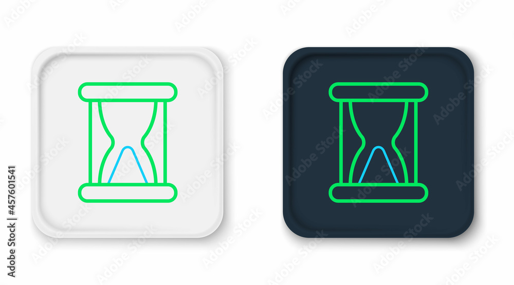 Line Old hourglass with flowing sand icon isolated on white background. Sand clock sign. Business and time management concept. Colorful outline concept. Vector Line Old hourglass with flowing sand icon isolated on white background. Sand clock sign. Business and time management concept. Colorful outline concept. Vector