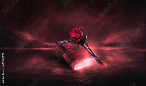 Fantasy magic dark red back...