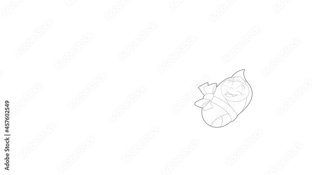 Newborn baby icon animation best outline object on white background Newborn baby icon animation best outline object on white background