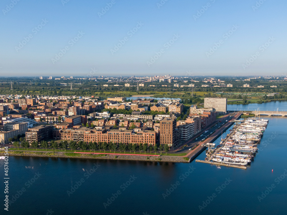 Aerial view of IJburg residential district in Amsterdam