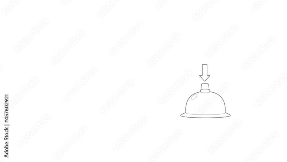 Table call icon animation best outline object on white background Table call icon animation best outline object on white background