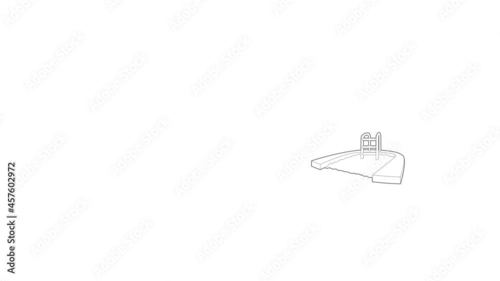 Pool icon animation best outline object on white background Pool icon animation best outline object on white background