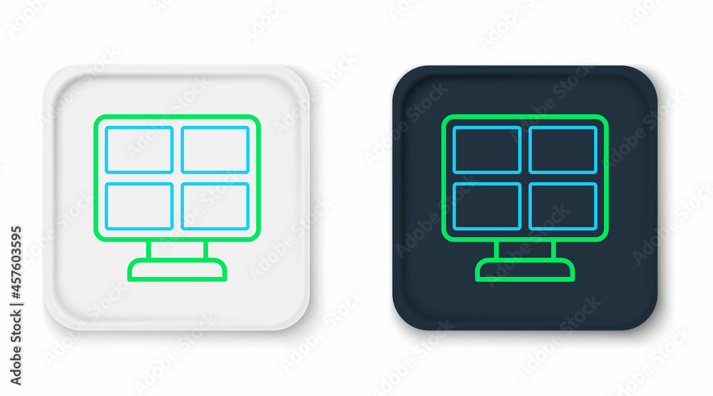 Line Solar energy panel icon isolated on white background. Colorful outline concept. Vector Line Solar energy panel icon isolated on white background. Colorful outline concept. Vector