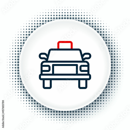 Line Taxi car icon isolated on white background. Colorful outline concept. Vector