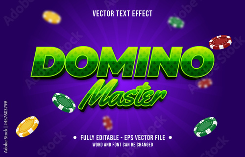 Editable text effect gradient color casino poker game style font effect template