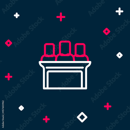 Line Jurors icon isolated on blue background. Colorful outline concept. Vector