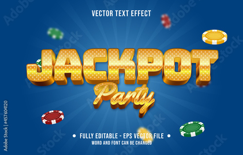 Editable text effect gradient color casino poker game style font effect template