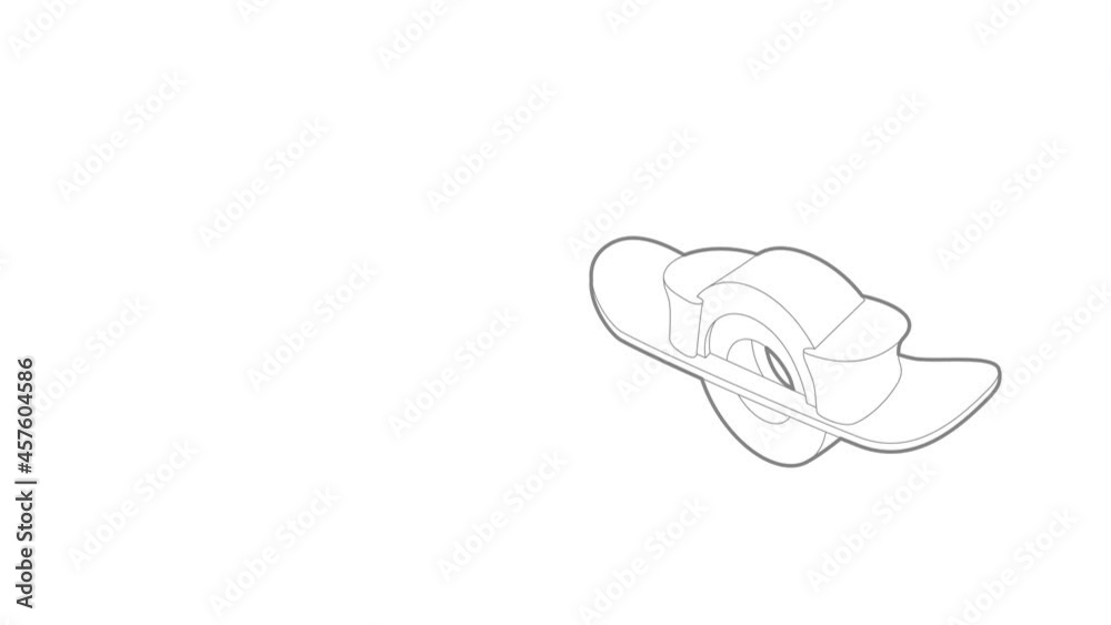 Blocked wheel icon animation best outline object on white background