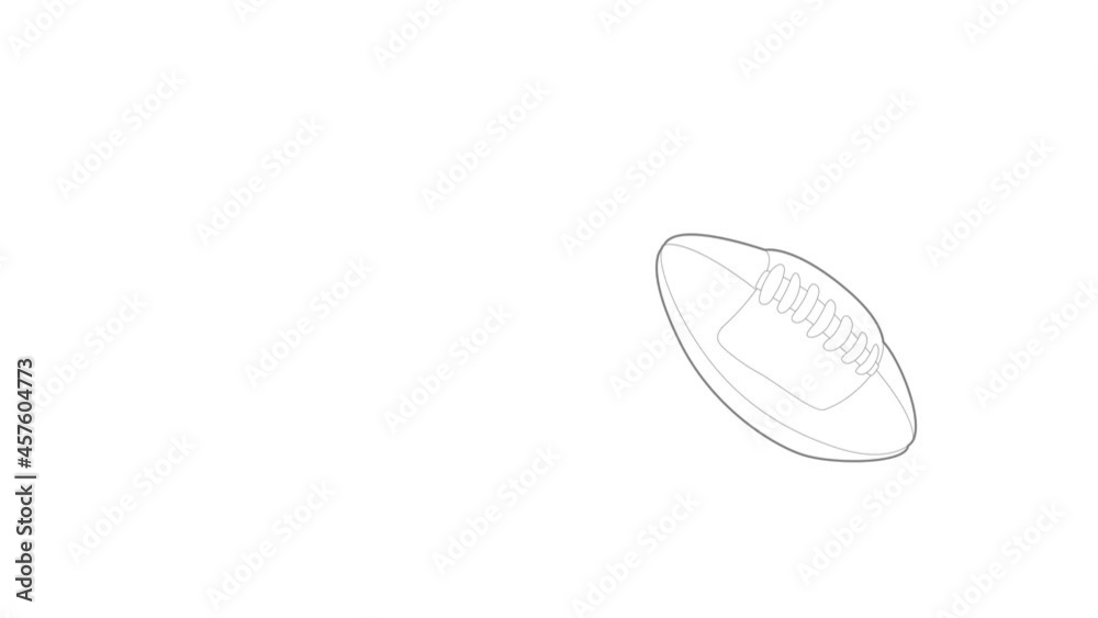 Rugby ball icon animation best outline object on white background Rugby ball icon animation best outline object on white background