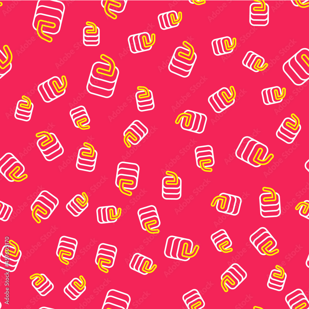 Line Stone for curling sport game icon isolated seamless pattern on red background. Sport equipment. Vector Line Stone for curling sport game icon isolated seamless pattern on red background. Sport equipment. Vector