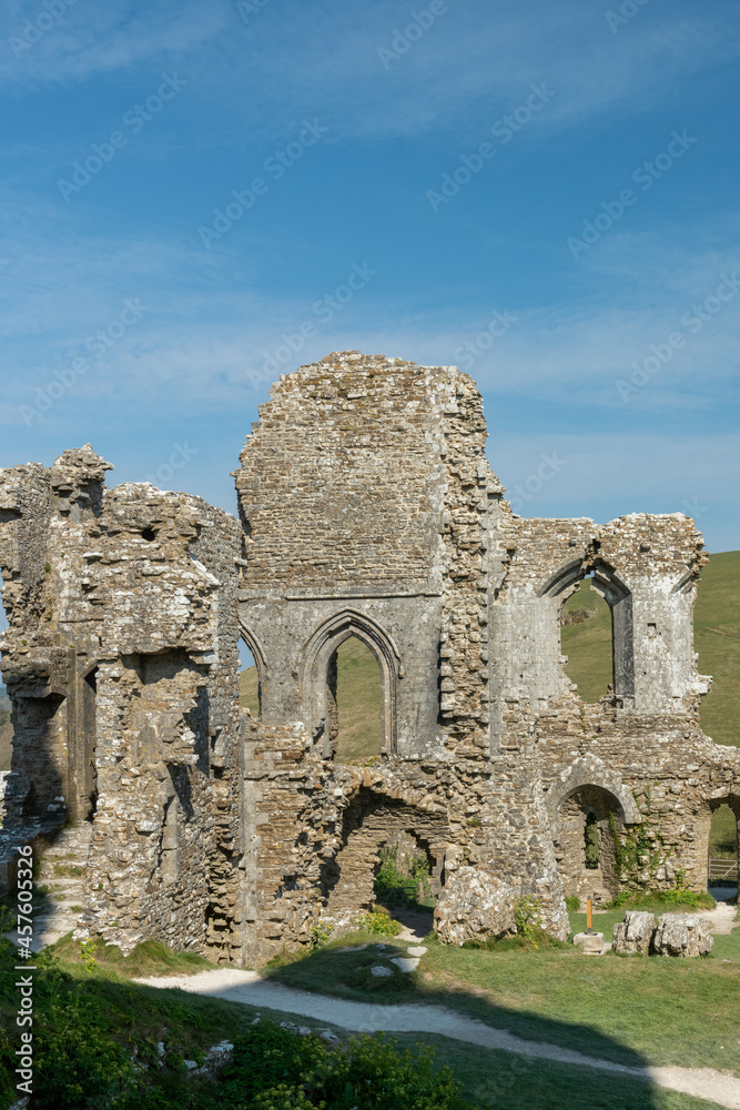 The ruins of Corfe castle in Dorset