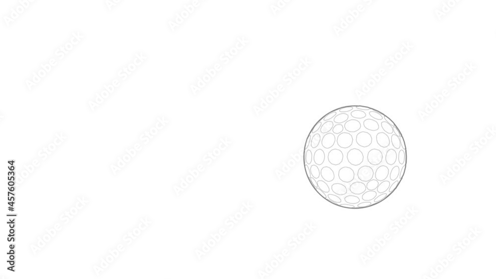 Golfing ball icon animation best outline object on white background Golfing ball icon animation best outline object on white background