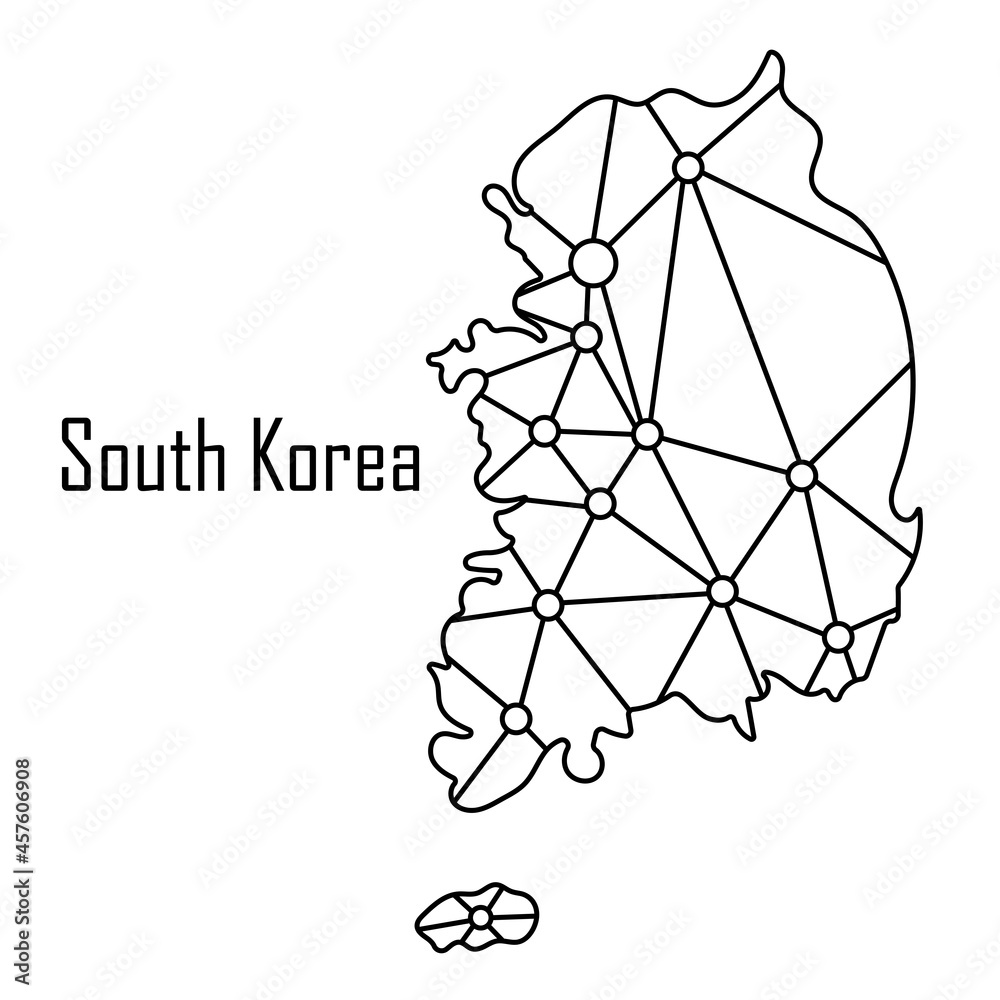 South Korea map icon, vector illustration in black isolated on white background. South Korea map icon, vector illustration in black isolated on white background.