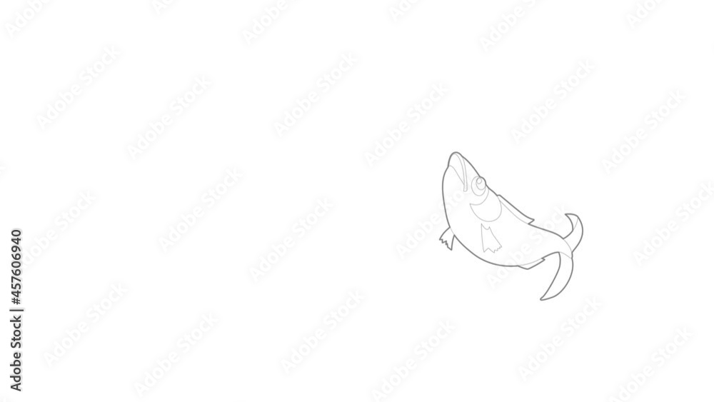 Fish icon animation best outline object on white background Fish icon animation best outline object on white background