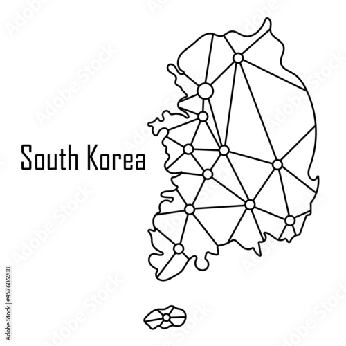 South Korea map icon  vector illustration in black isolated on white background.