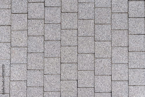 Top view gray square paving slabs, background. photo