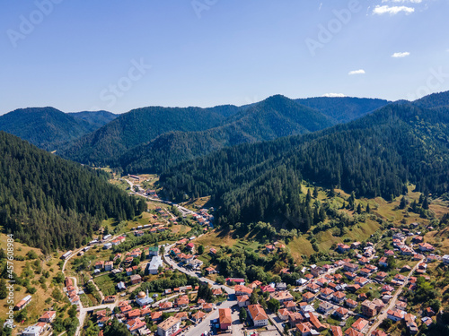 Aerial view of village of Trigrad, Bulgaria photo