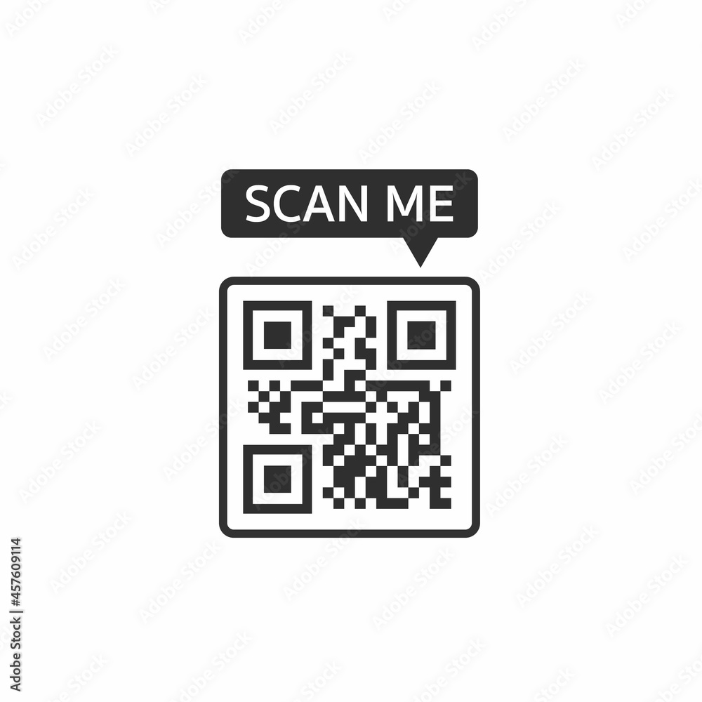 QR code for smartphone. Inscription scan me with smartphone icon. Qr code for payment. Vector illustration