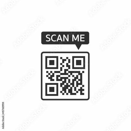 QR code for smartphone. Inscription scan me with smartphone icon. Qr code for payment. Vector illustration