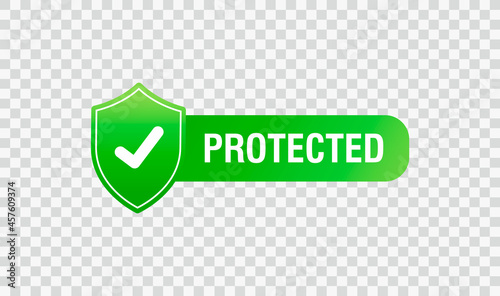Protected stamp vector isolated on transparent background